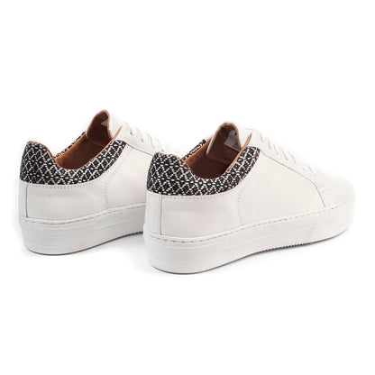 TENIS TLALOC ROMBOS NEGRO PIEL BLANCO