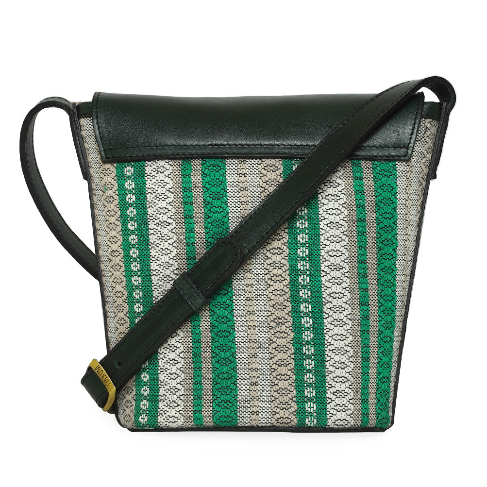 BOLSA BUCKET BAG TEJIDO VERDE