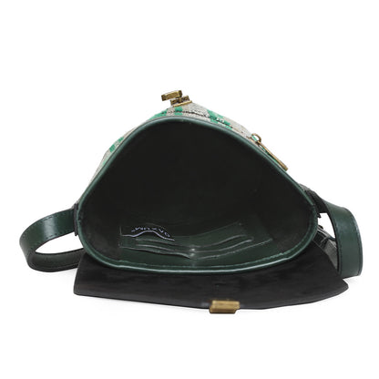 BOLSA BUCKET BAG TEJIDO VERDE