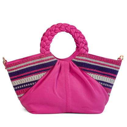 BOLSA LA FALDA TEJIDO FUCSIA