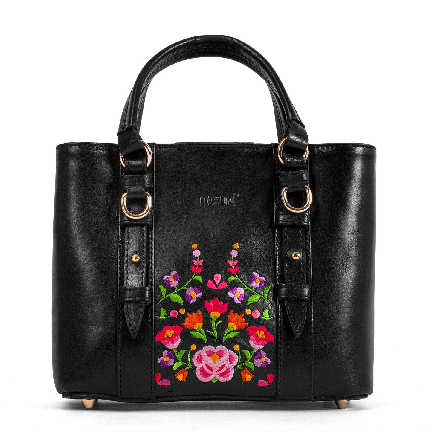 BOLSA HUIPIL BORDADO FLORES NEGRO