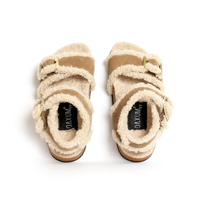 SANDALIA COZUMEL KIDS GAMUZA BORREGO BEIGE