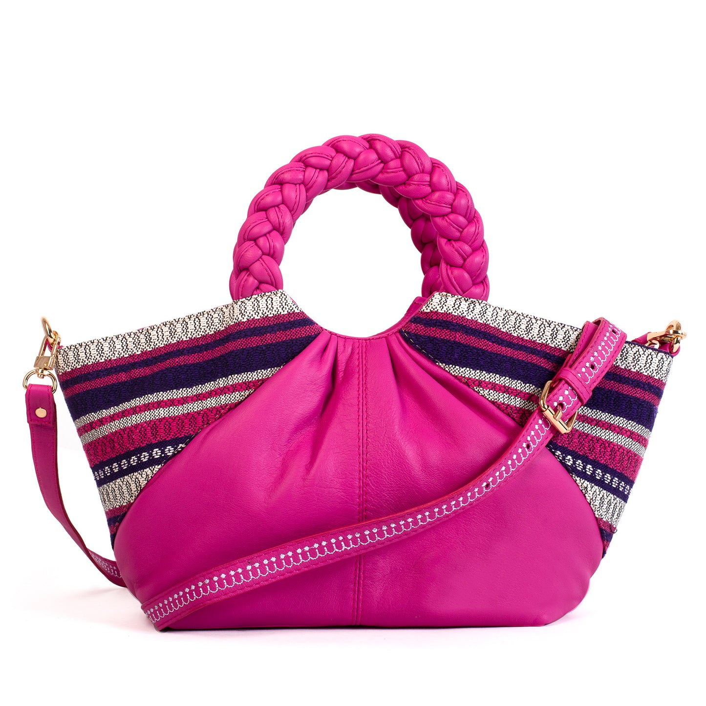 BOLSA LA FALDA TEJIDO FUCSIA