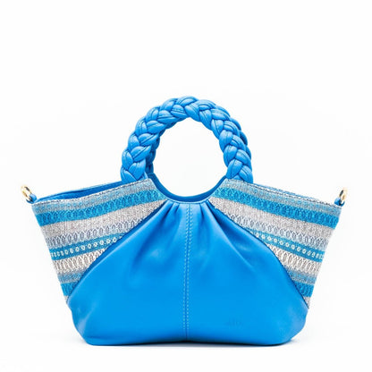 BOLSA LA FALDA TEJIDO AZUL