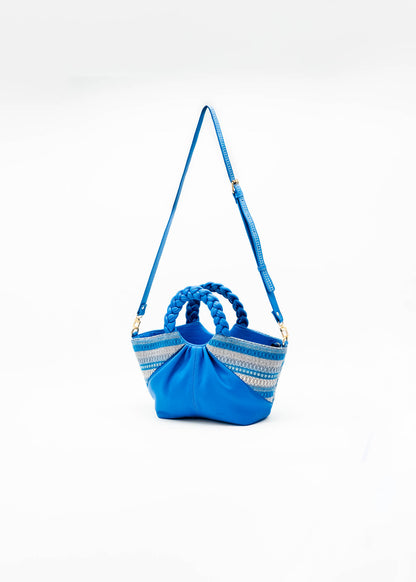 BOLSA LA FALDA TEJIDO AZUL