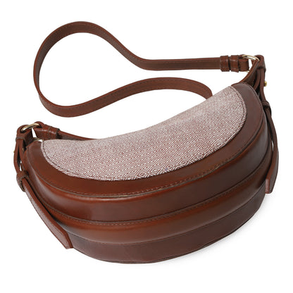 BOLSA LUNA TEJIDO COGNAC