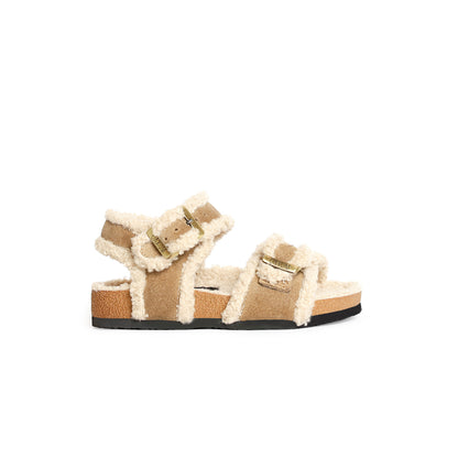 SANDALIA COZUMEL KIDS GAMUZA BORREGO BEIGE