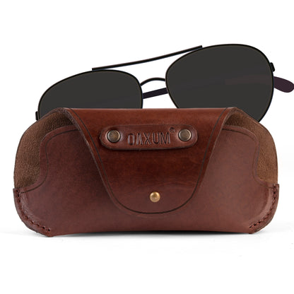 PORTA LENTES AVIADOR COGNAC